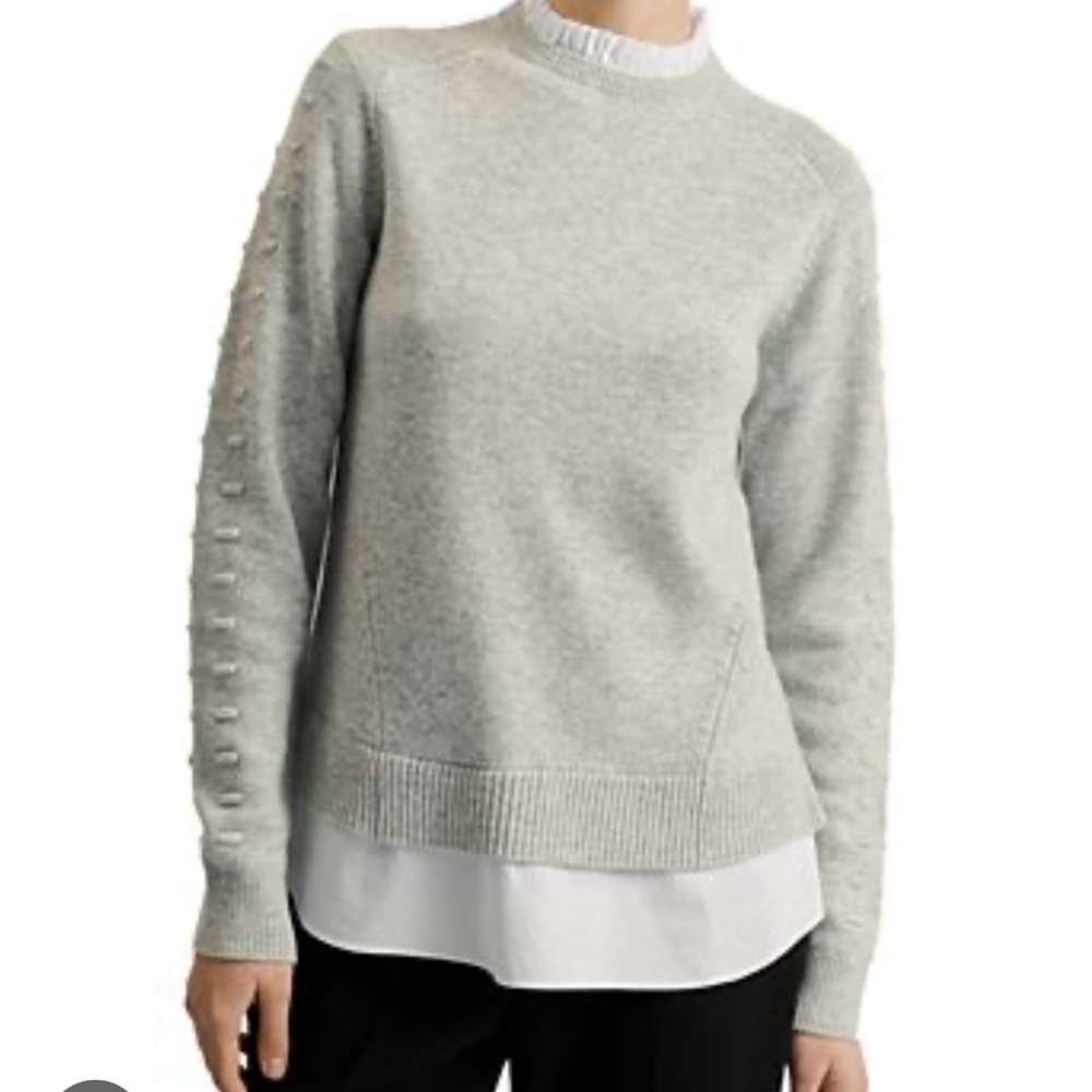 Ted Baker | Mixed Media Layered Sweater w/ Detail Sleeve - Size 8-10 US